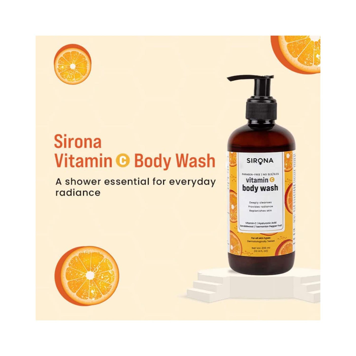 Sirona Natural Vitamin C Body Wash (300ml)