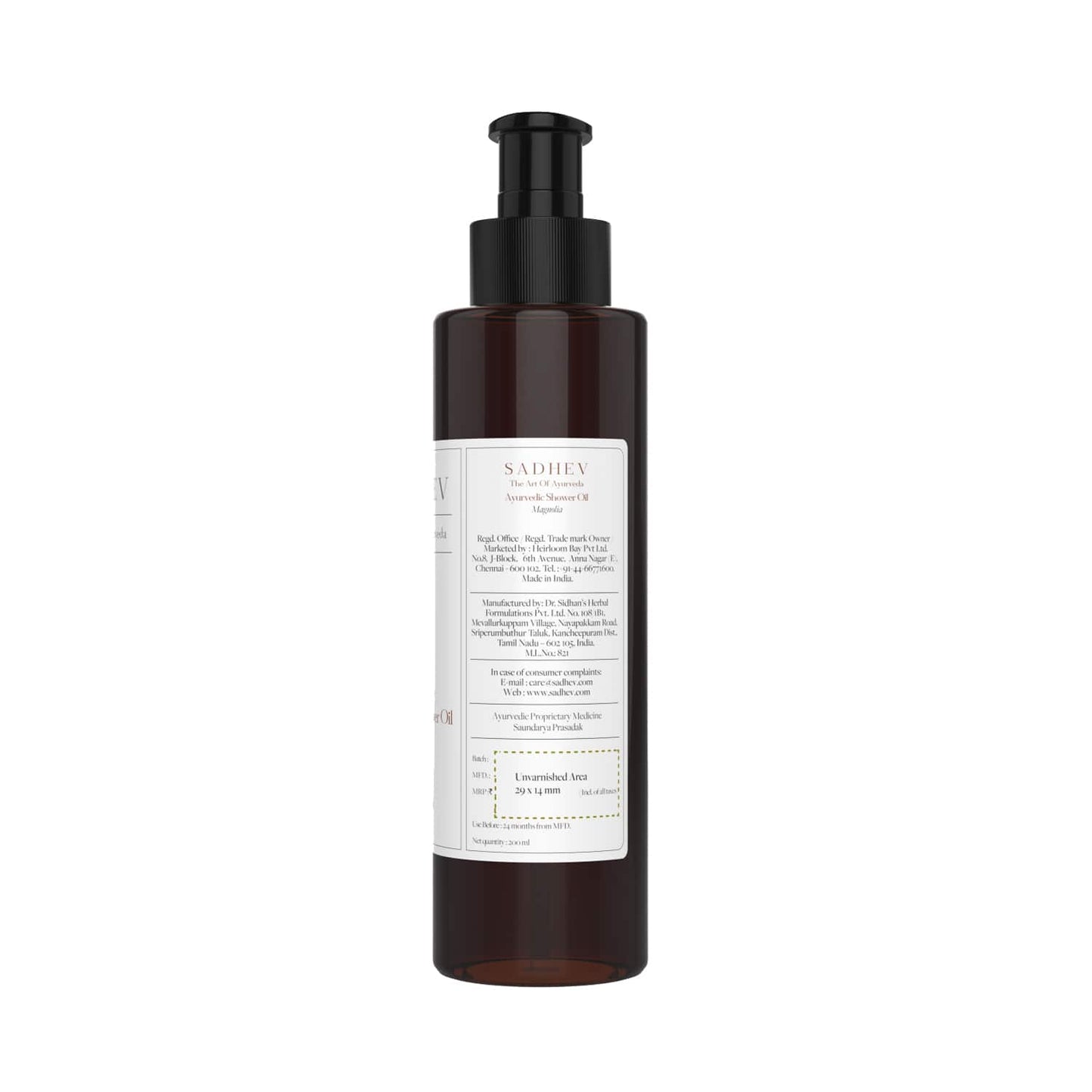 Sadhev Ayurvedic Magnolia Shower Oil (200ml)