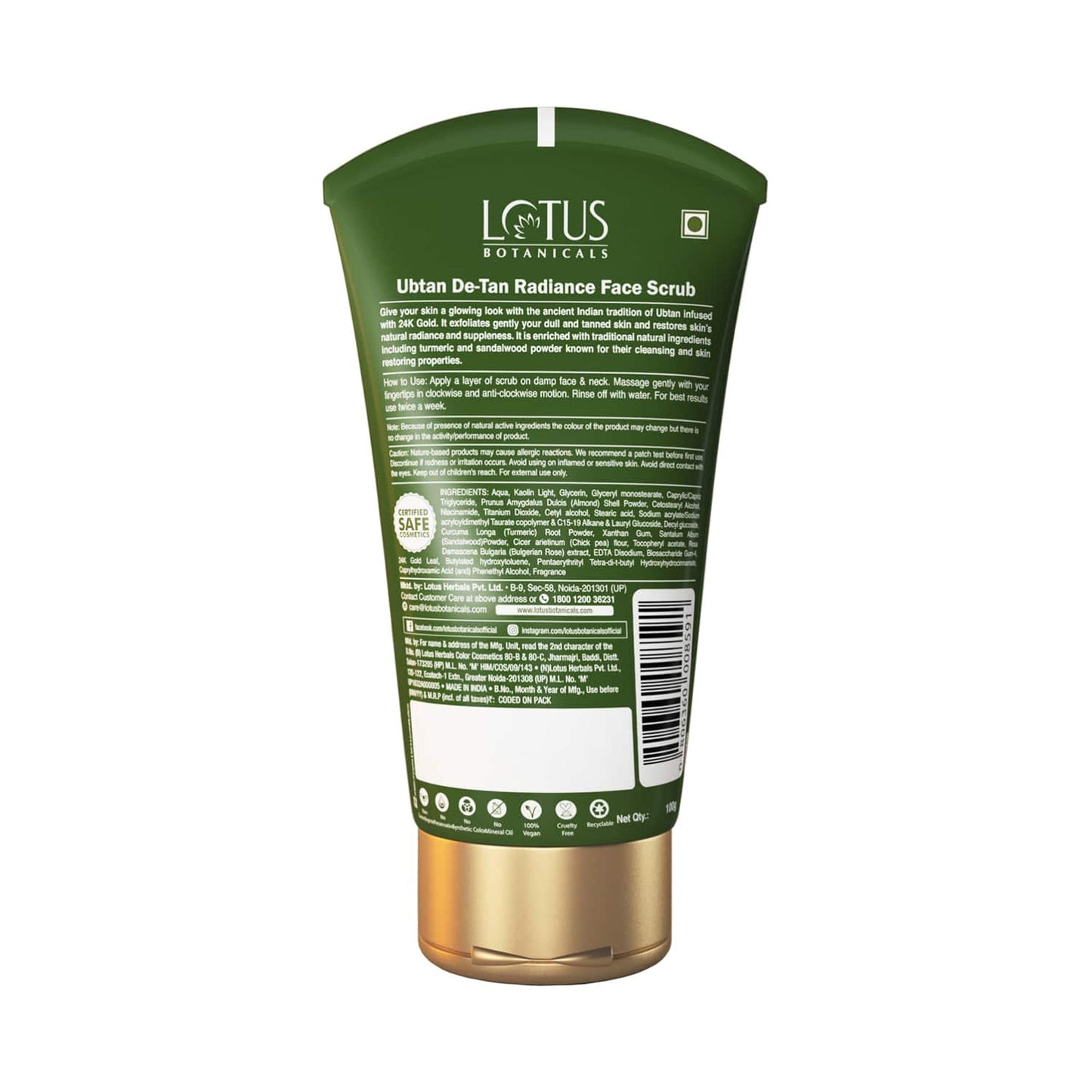 Lotus Botanicals Ubtan De-Tan Radiance Face Scrub (100g)