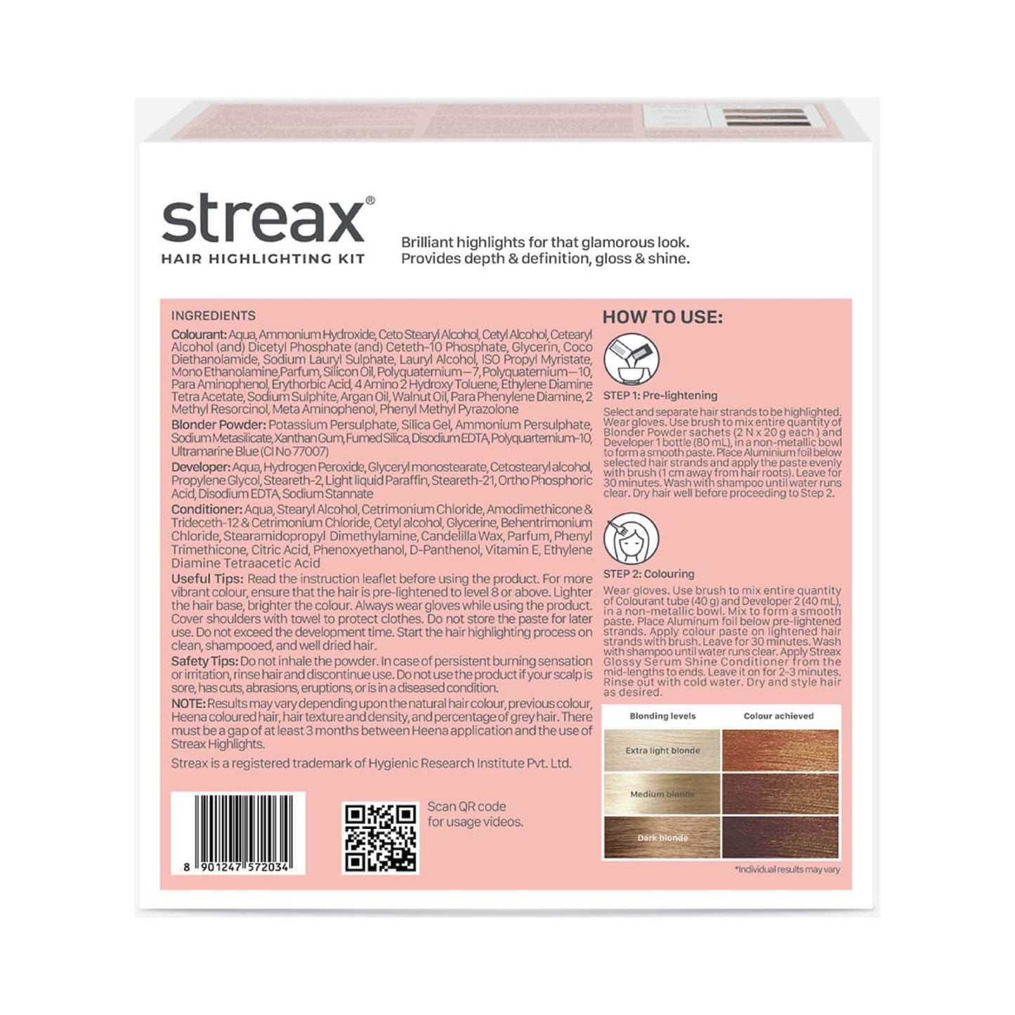 Streax Ultralights Hair Color Highlight Kit - Cappuccino Brown (180 g)