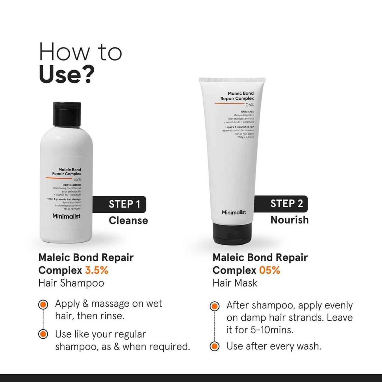 Minimalist 3.5% Maleic Bond Repair Complex Hair Shampoo For Damaged & Frizzy Hair (250ml)