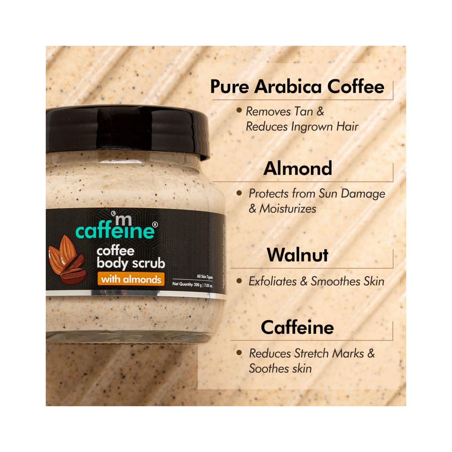 mCaffeine Creamy Coffee Body Scrub with Almonds (200g)