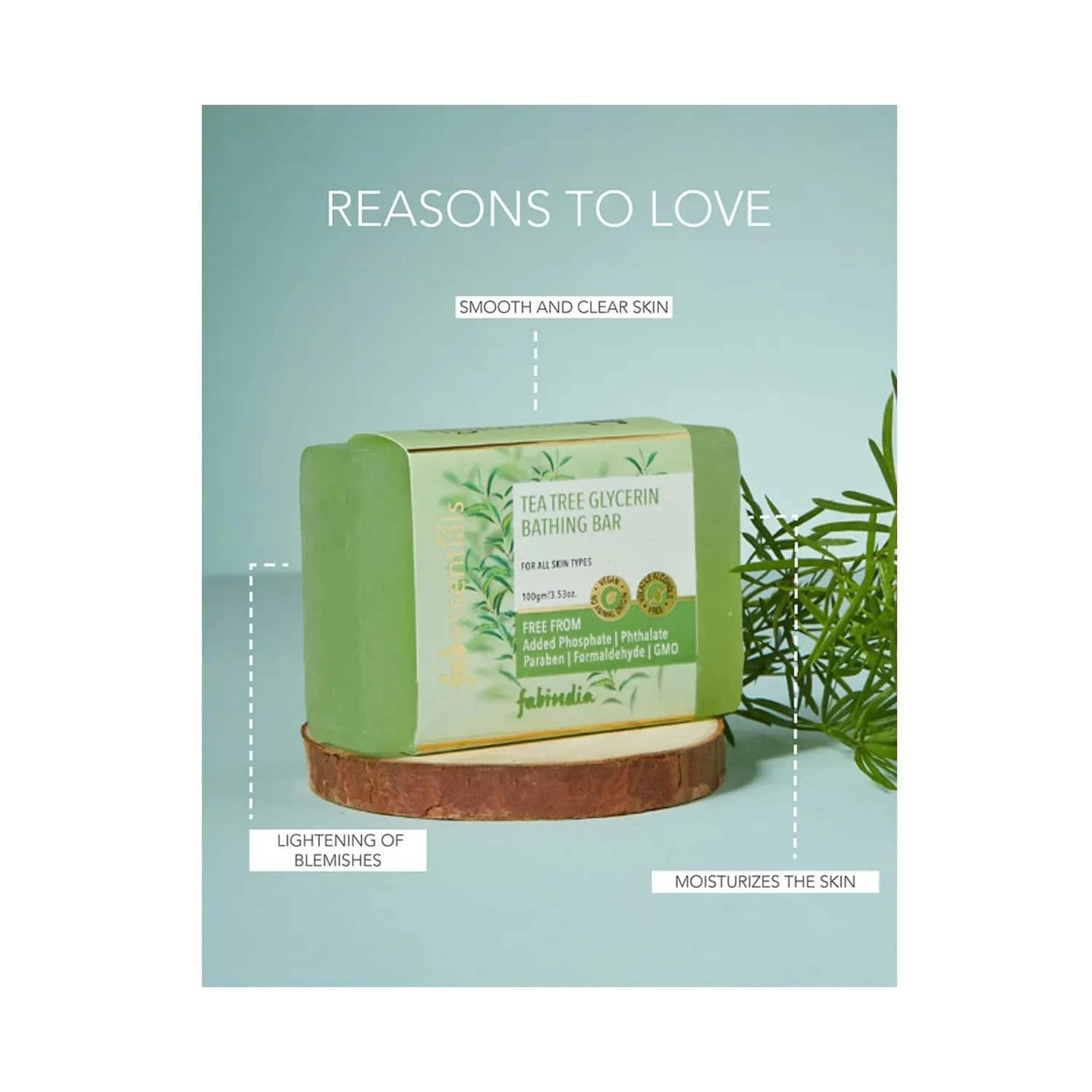 Fabessentials by Fabindia Tea Tree Glycerine Bathing Bar (100g)