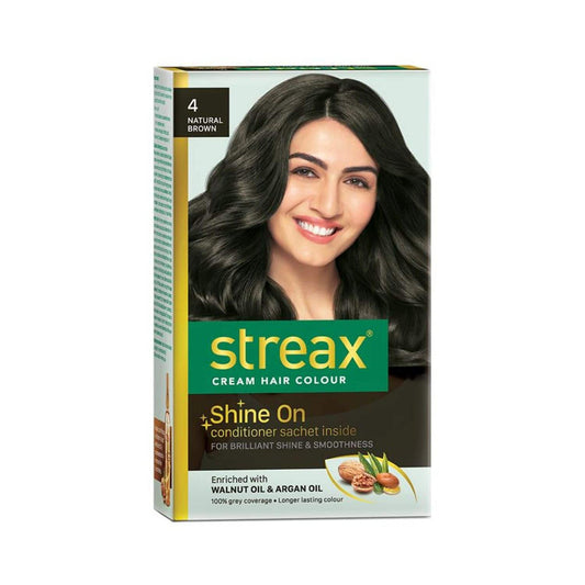 Streax Hair Colour - 4 Natural Brown (35gm+25ml)