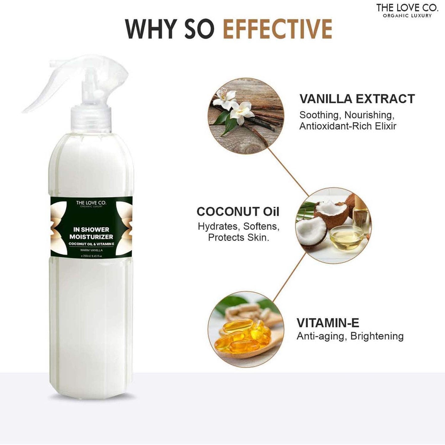 THE LOVE CO. Warm Vanilla In Shower Moisturizer (250ml)