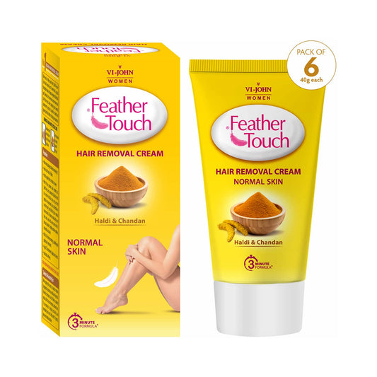 VI-JOHN Feather Touch Haldi & Chandan Hair Removal Cream (Pack of 6)