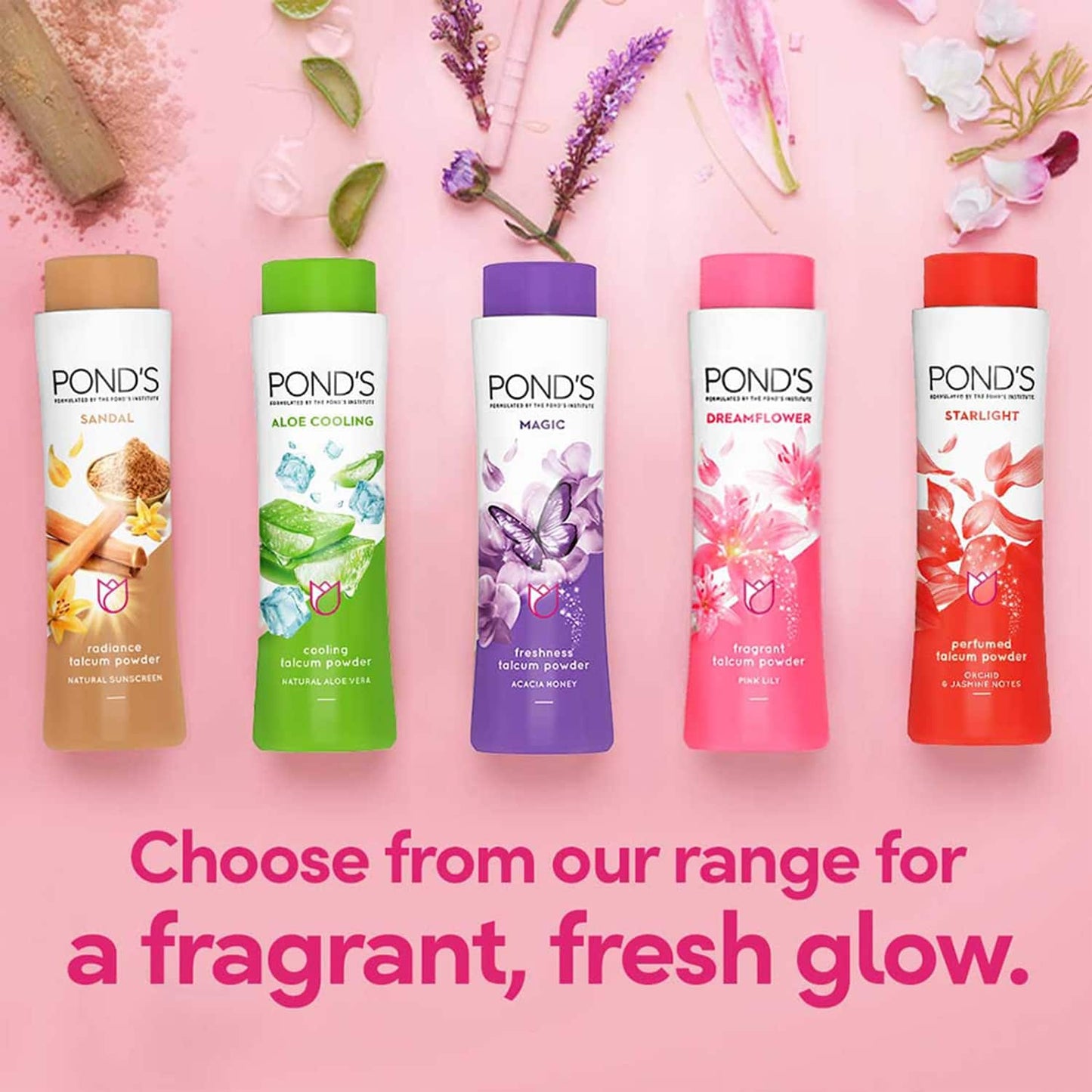 Pond's Dreamflower Fragrant Pink Lily Talc Powder - (400g)