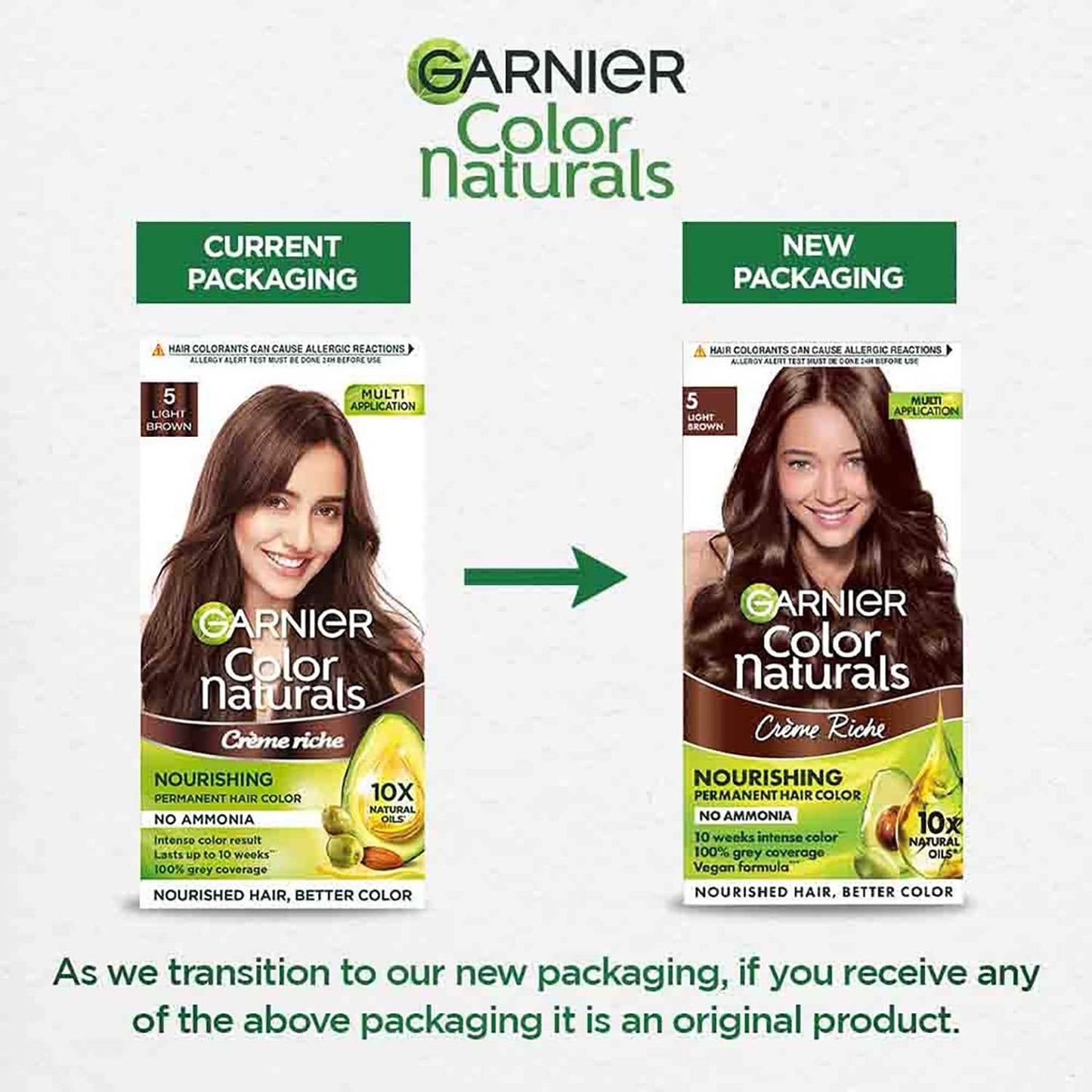 Garnier Naturals Creme Hair Color - 5 Light Brown (70ml + 60g)