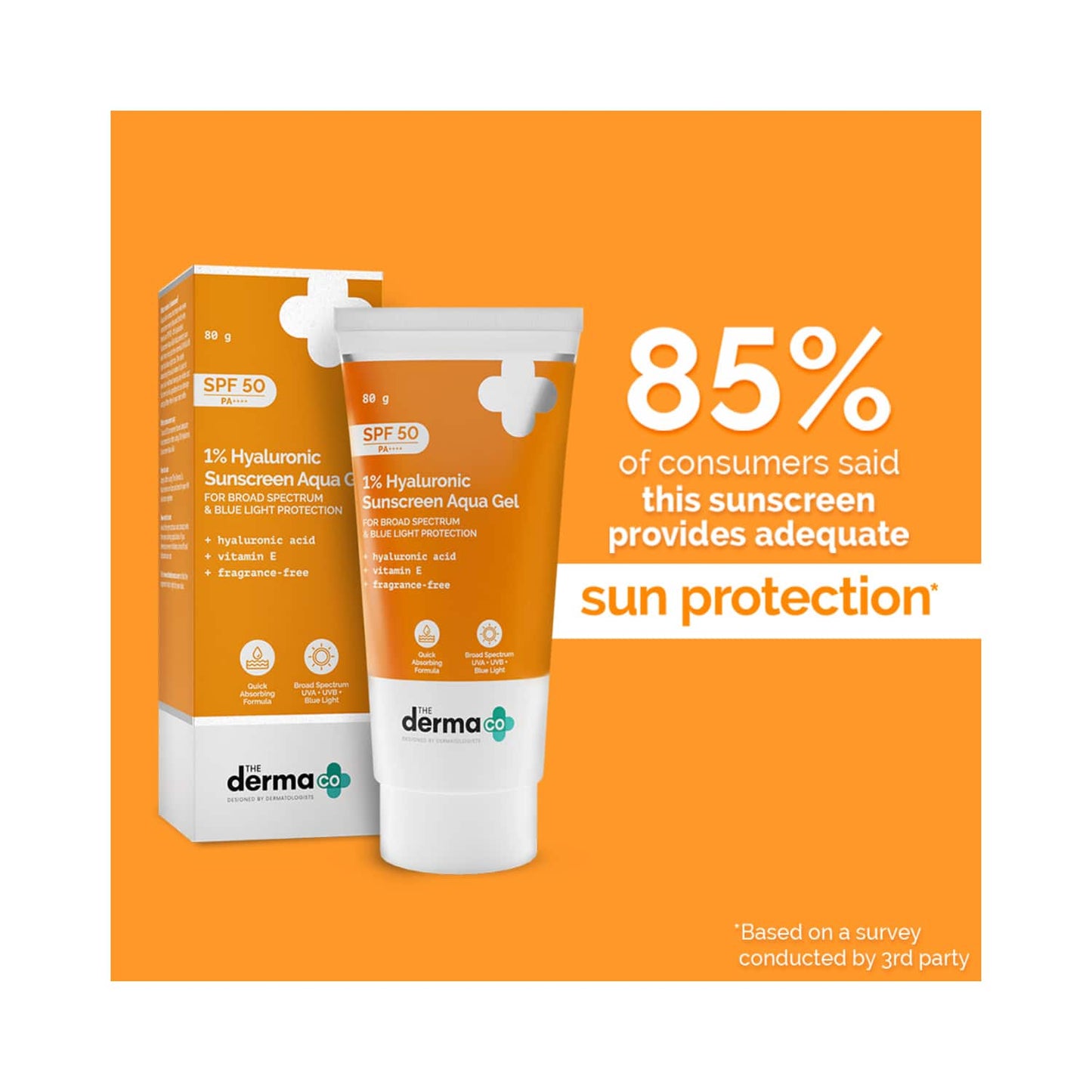 The Derma Co 1% Hyaluronic Sunscreen Aqua Gel With SPF 50 PA++ (80g)