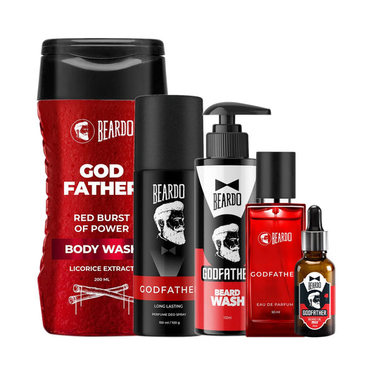 Beardo GodFather Beard Oil, Perfume, Deo Spray, Beard Wash & Body Wash Combo