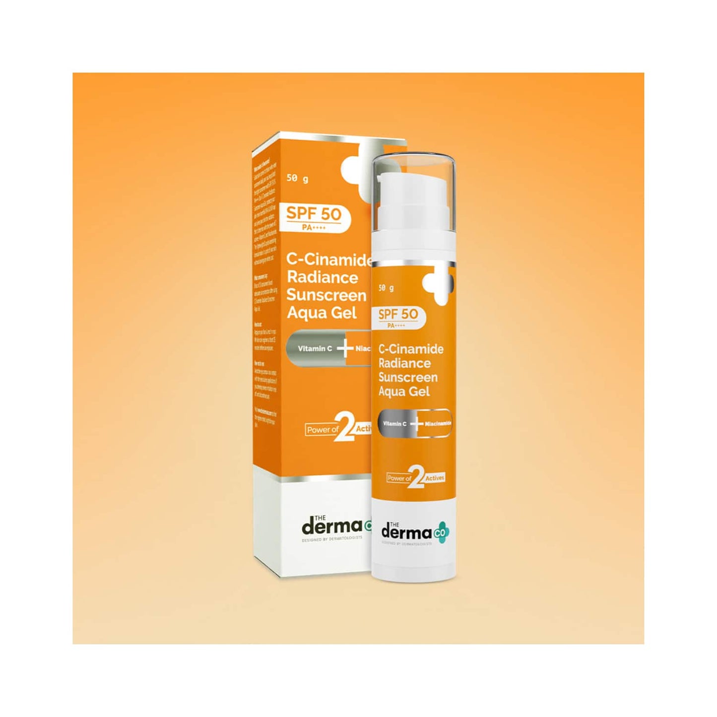 The Derma Co C-Cinamide Radiance Sunscreen Aqua Gel With SPF 50 PA++ (50g)