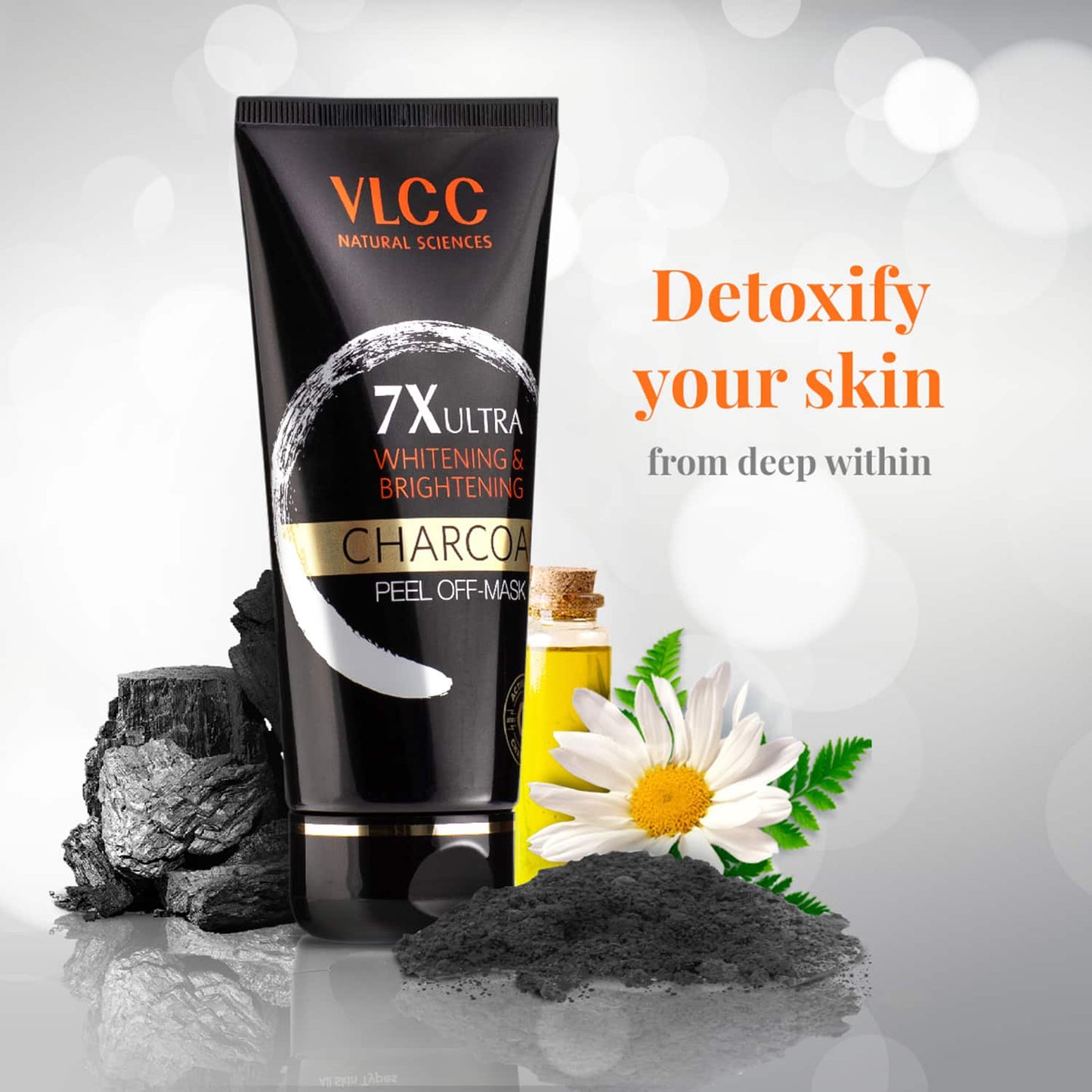 VLCC 7X Ultra Whitening and Brightening Charcoal Peel Off Mask & Diamond Facial Kit