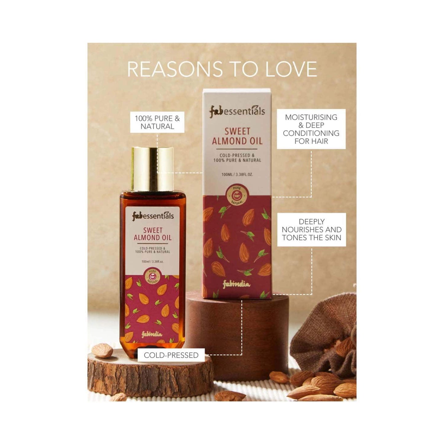 Fabessentials by Fabindia Sweet Almond Oil (100 ml)