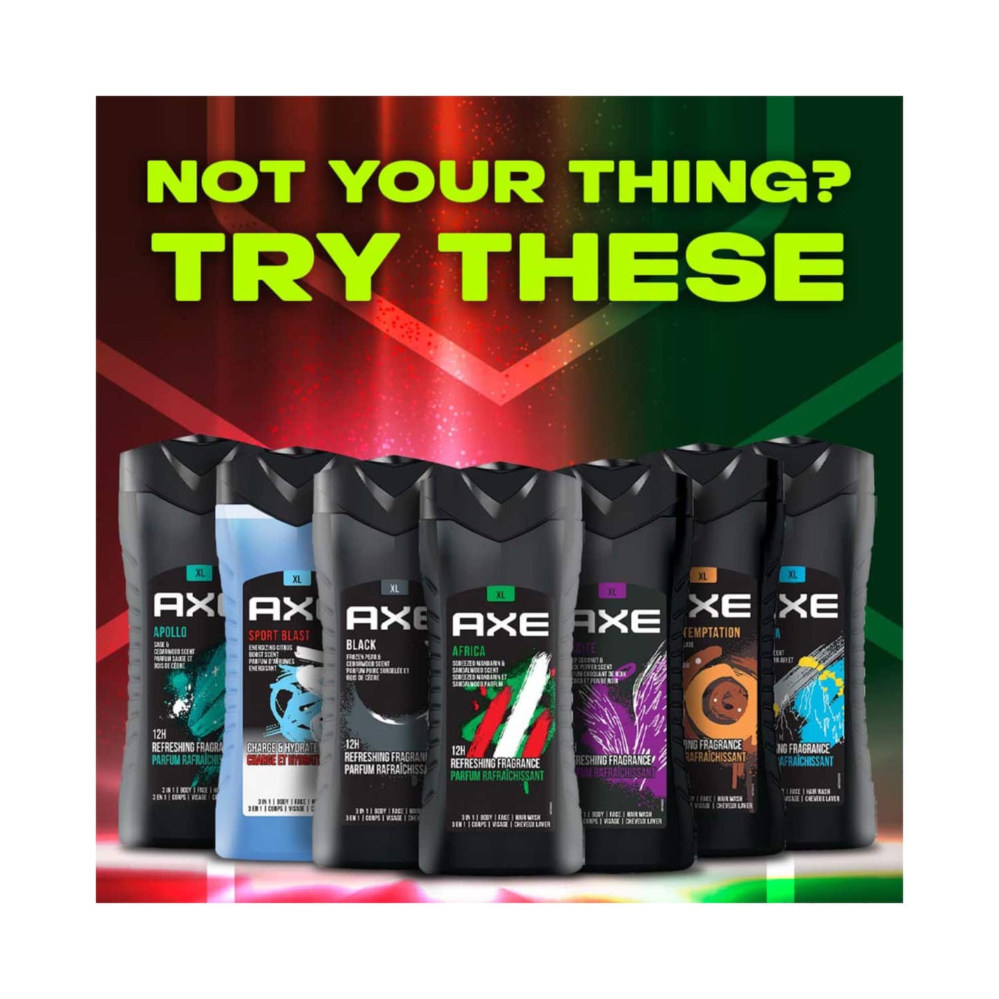 AXE 3-In-1 Africa Body Face & Hair Wash (400ml)