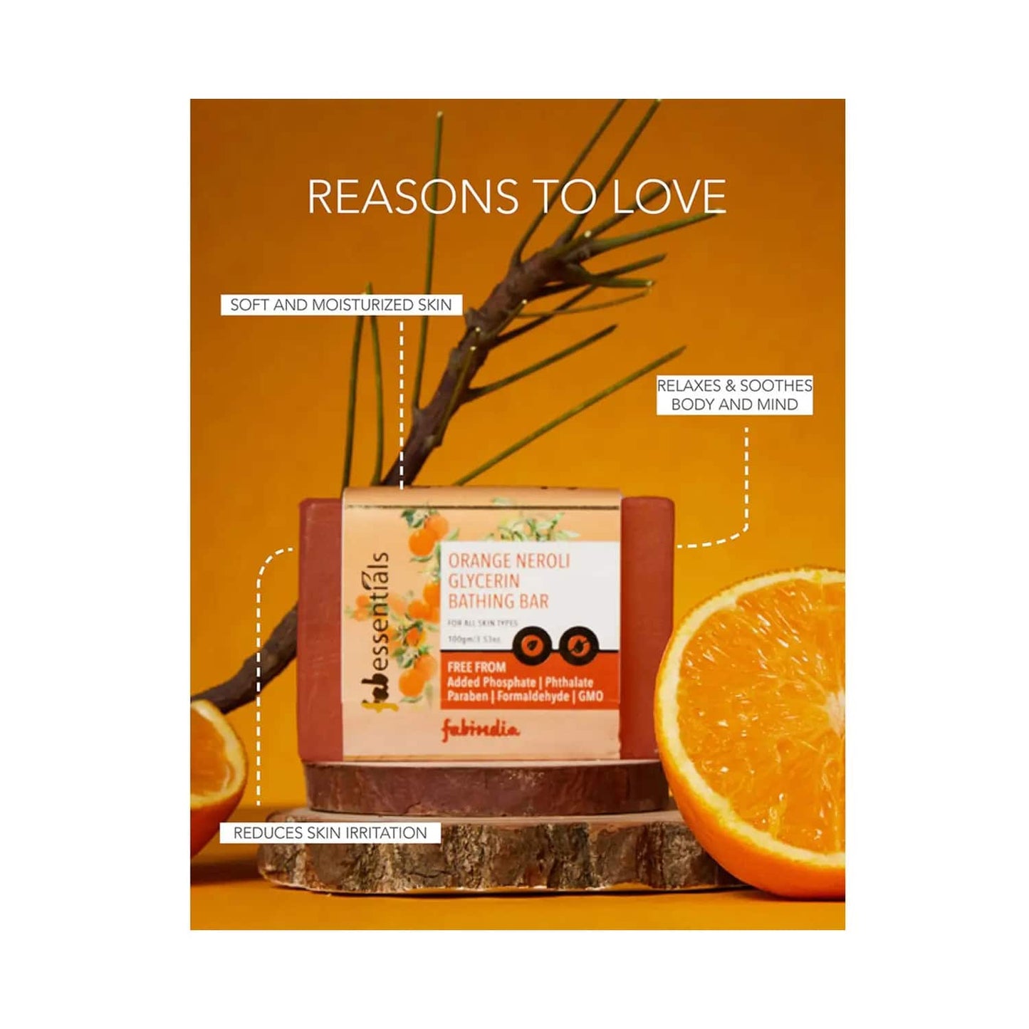 Fabessentials by Fabindia Orange And Neroli Bathing Bar (100g)