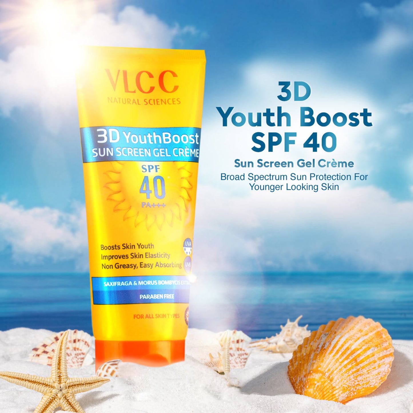 VLCC 3D Youth Boost SPF 40 Sunscreen Gel Crème (50g)