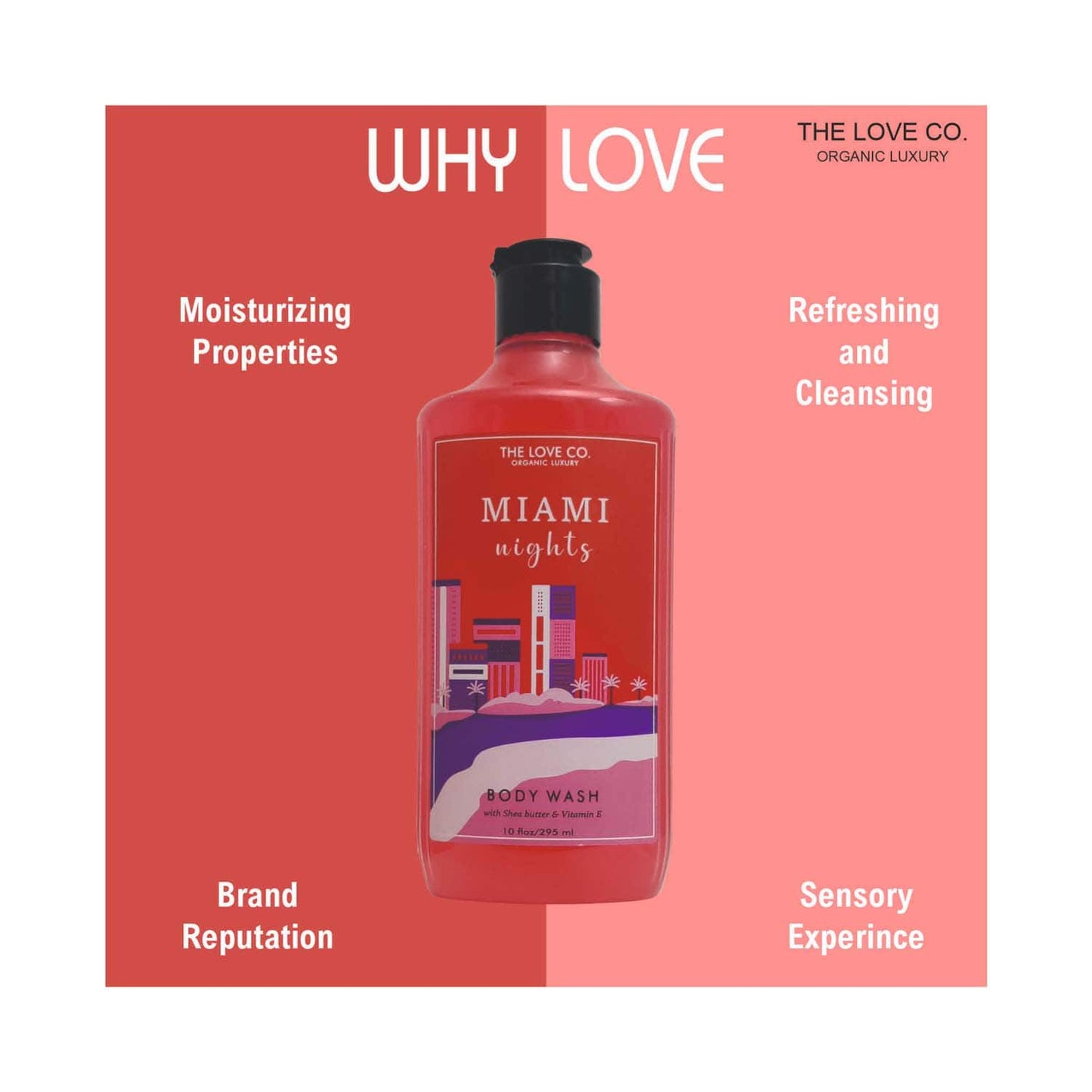 THE LOVE CO. Miami Nights Body Wash (295ml)