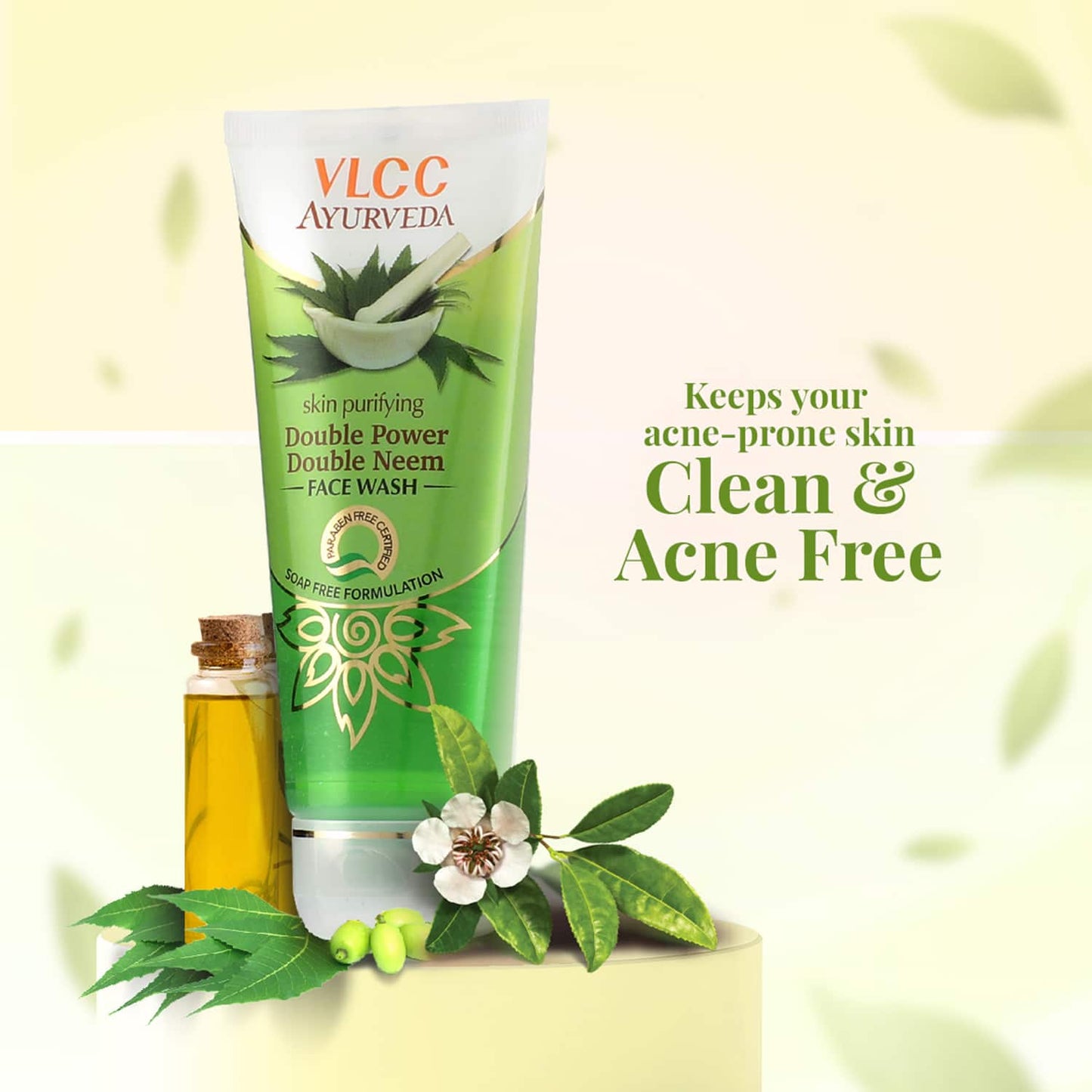 VLCC Double Power Double Neem Skin Purifying Face Wash (100ml)