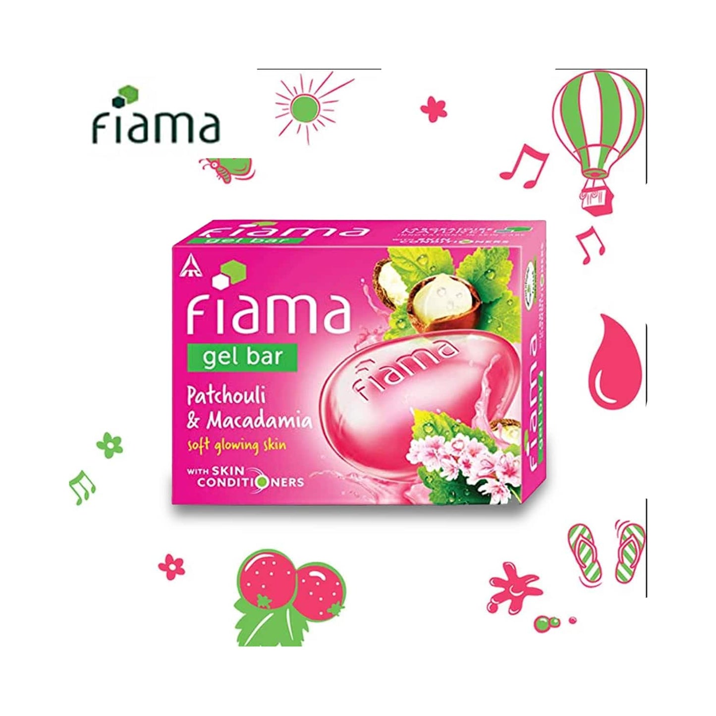 Fiama Patchouli & Macadamia Soft Glowing Skin Gel Bar With Skin Conditioners (125g)