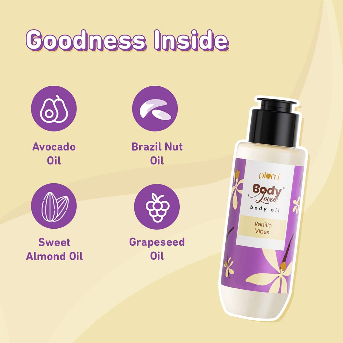 Plum BodyLovin' Vanilla Vibes Body Oil | Intense Moisture | Instant Glow | Non-Greasy (100ml)