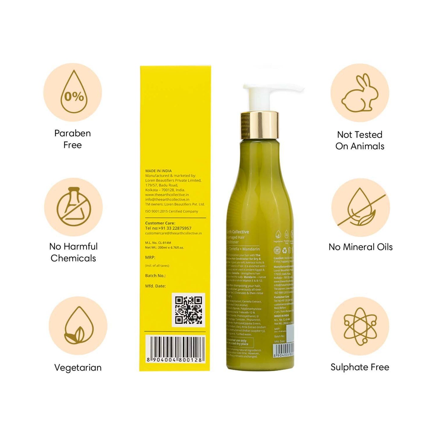 The Earth Collective Hair Conditioner For Dry & Damaged Hair (200 ml)