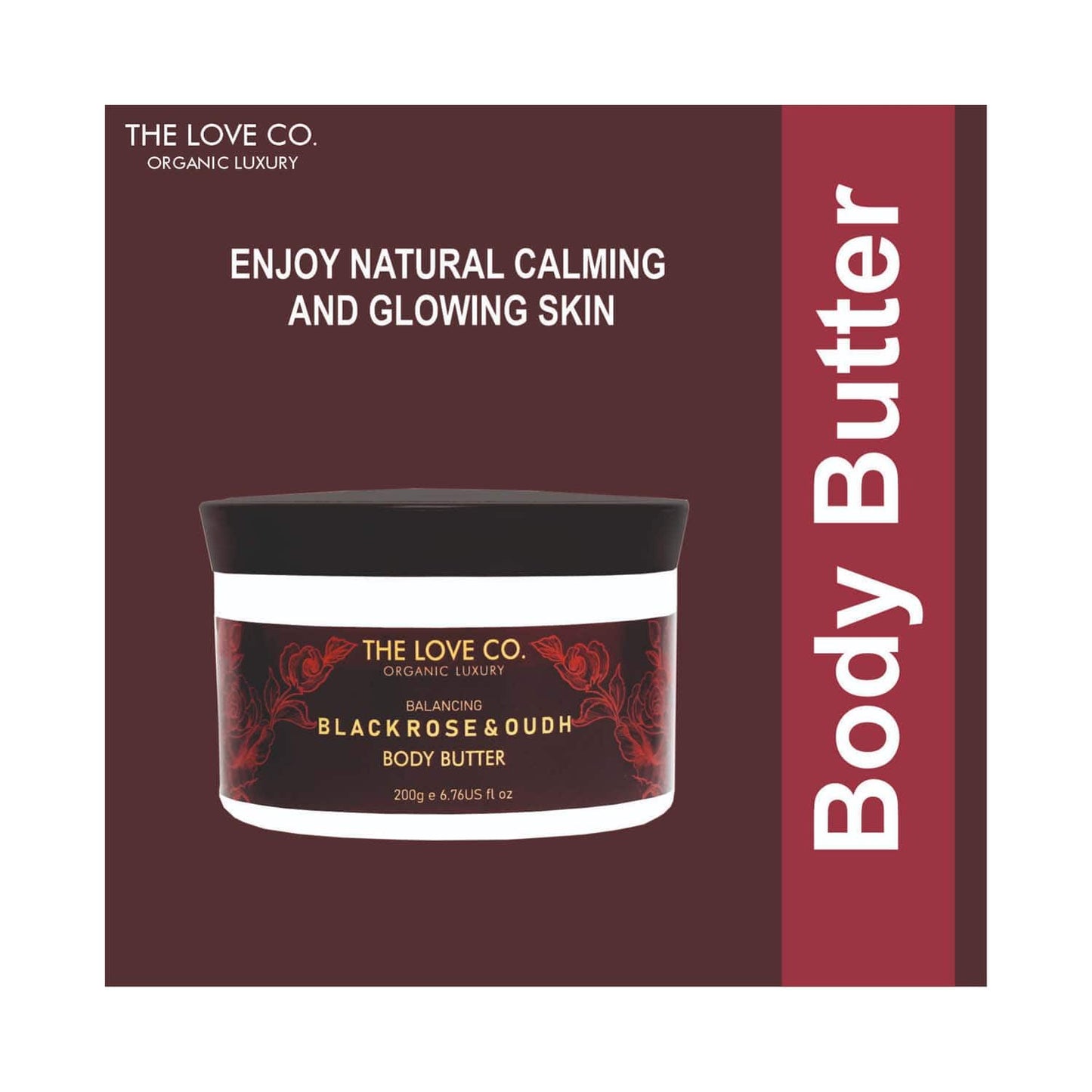 THE LOVE CO. The Love Co Black Rose Oud Body Butter Deep Moisturization With Shea Butter (200g)