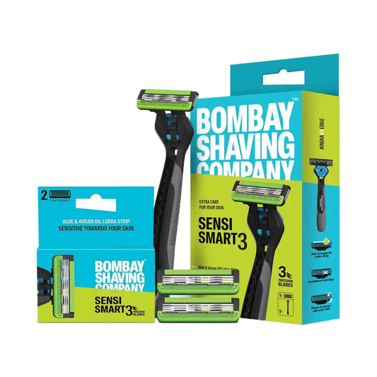 Bombay Shaving Company Sensi Smart 3 Green Razor With Cartridge (2 Pcs)