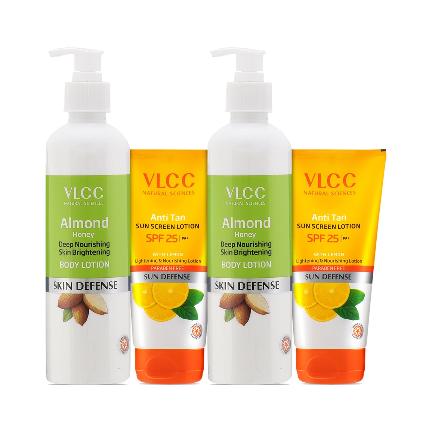 VLCC Anti Tan Sun Screen Lotion SPF 25 & Almond Honey Skin Brightening Body Lotion Combo