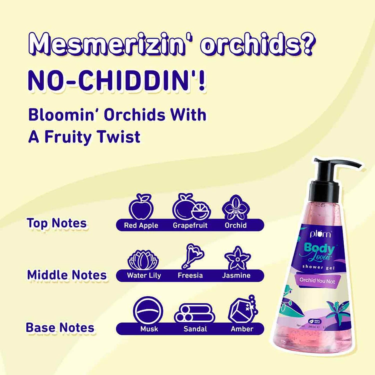 Plum Bodylovin' Orchid-You-Not Shower Gel (240 ml) (Pack of 2) Combo