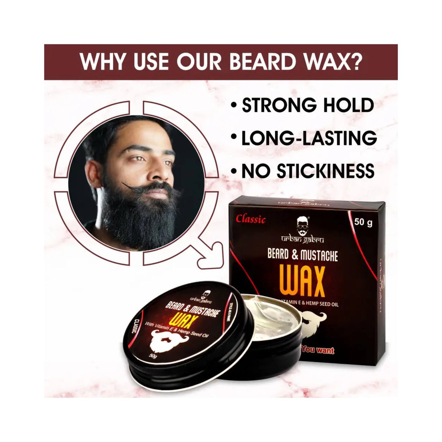 Urban Gabru Beard & Mustache Wax (50g)