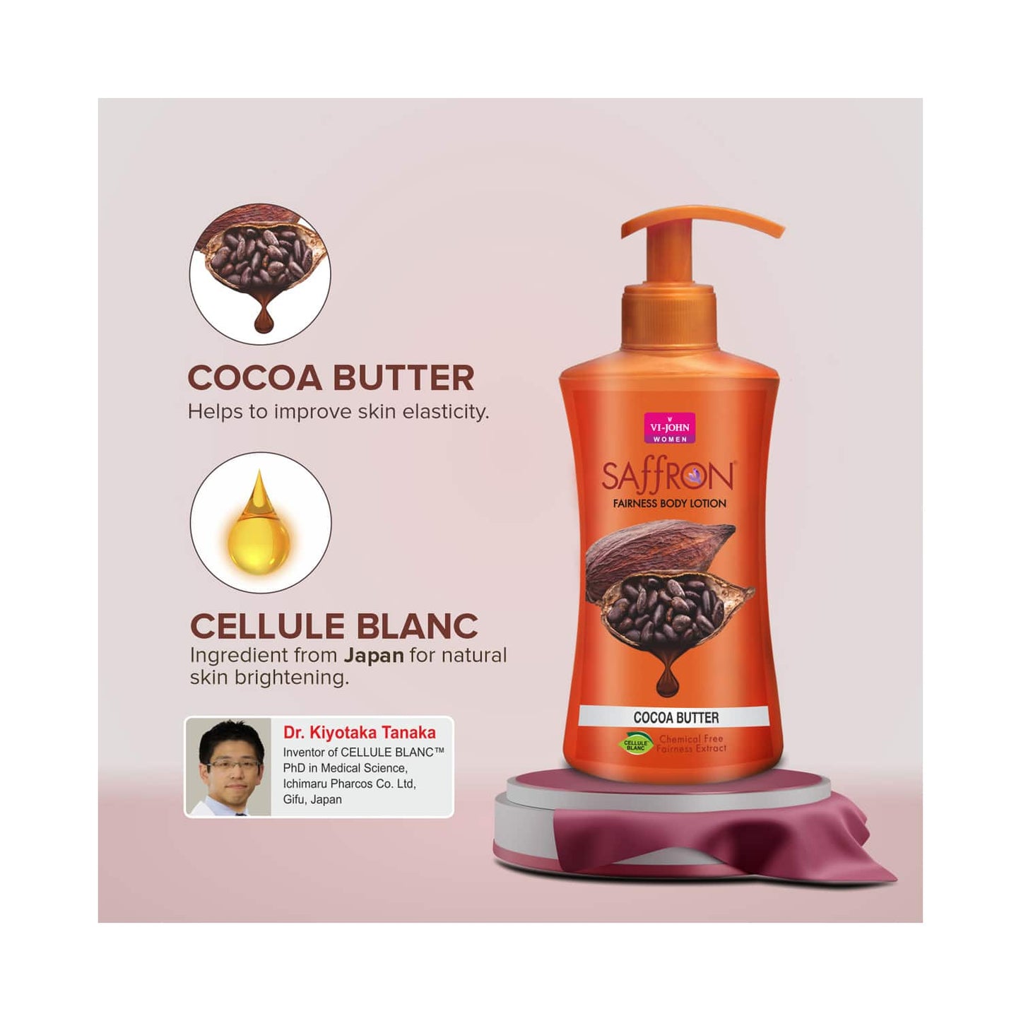 VI-JOHN Saffron Cocoa Butter Fairness Body Lotion (250ml)