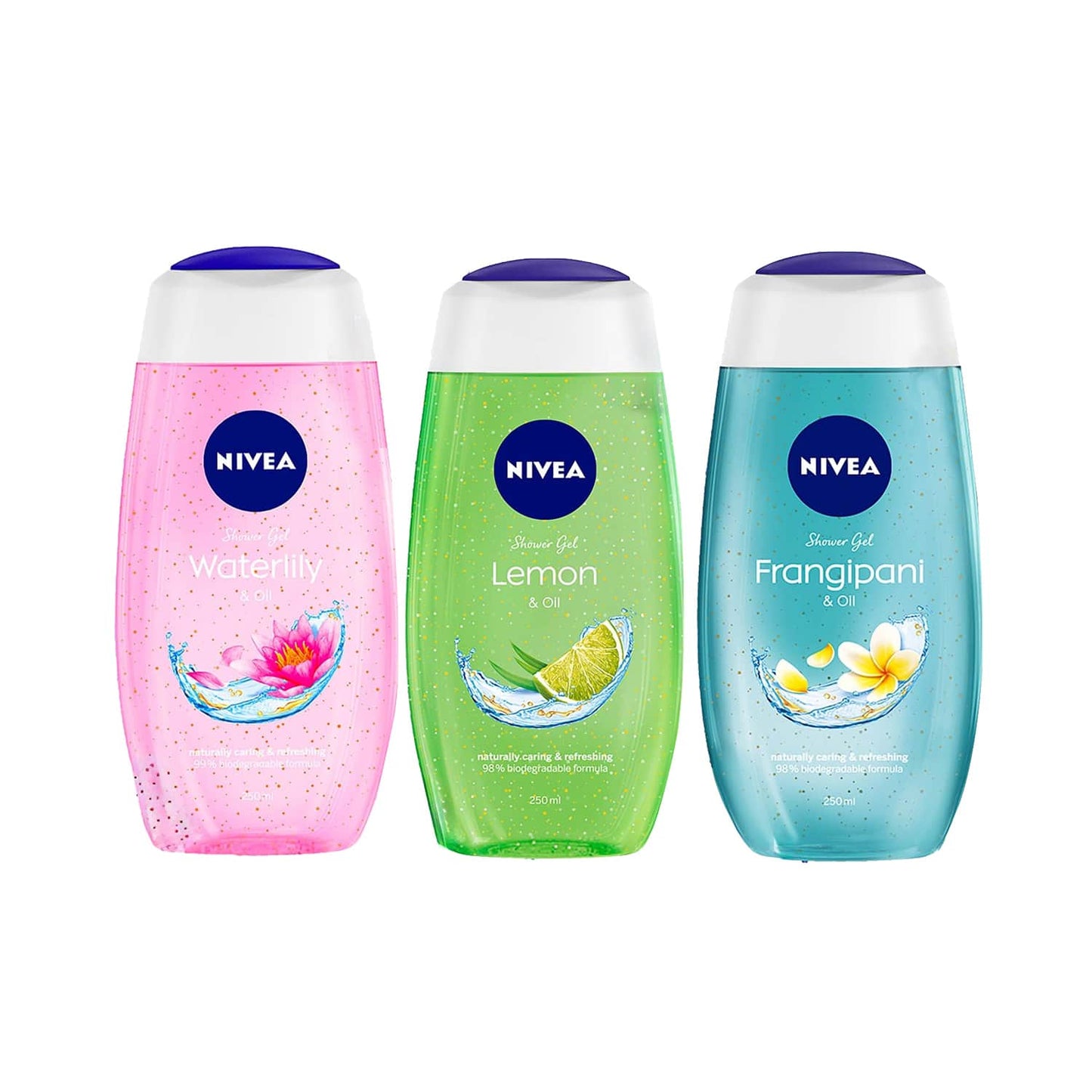 Nivea Frangipani & Oil Body Wash and Water Lily & Oil, Lemon & Oil Body Wash Summer Essential Combo