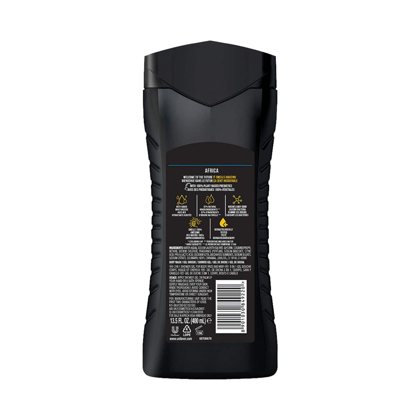 AXE 3-In-1 Africa Body Face & Hair Wash (400ml)