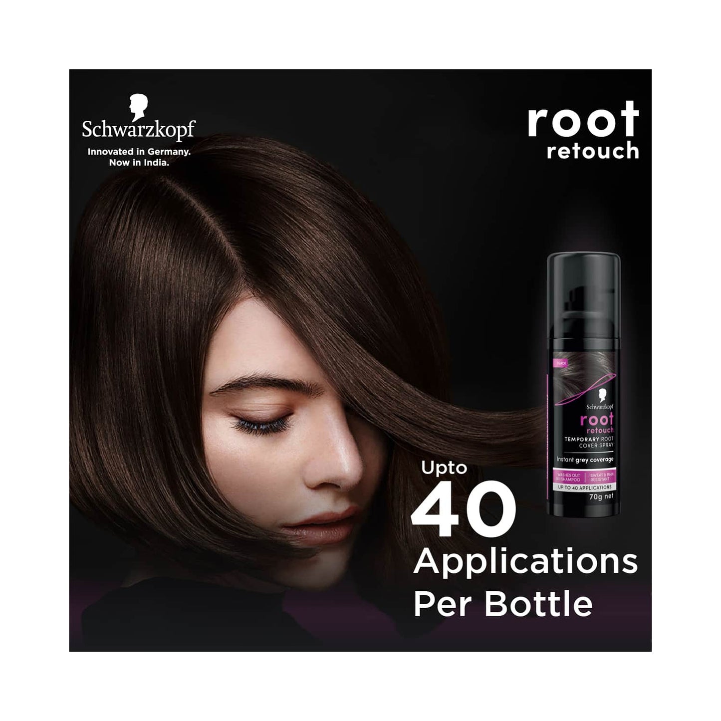 Schwarzkopf Root Retouch Instant Temporary Hair Spray - Black (120ml)