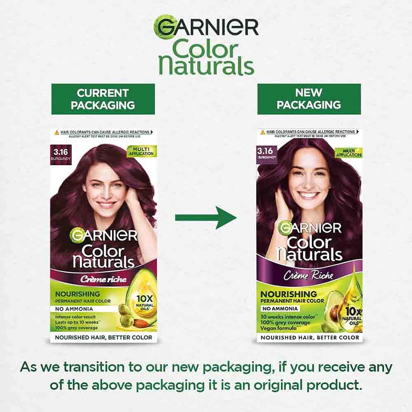 Garnier Color Naturals Creme Hair Color - 3.16 Burgundy (70ml+60g)