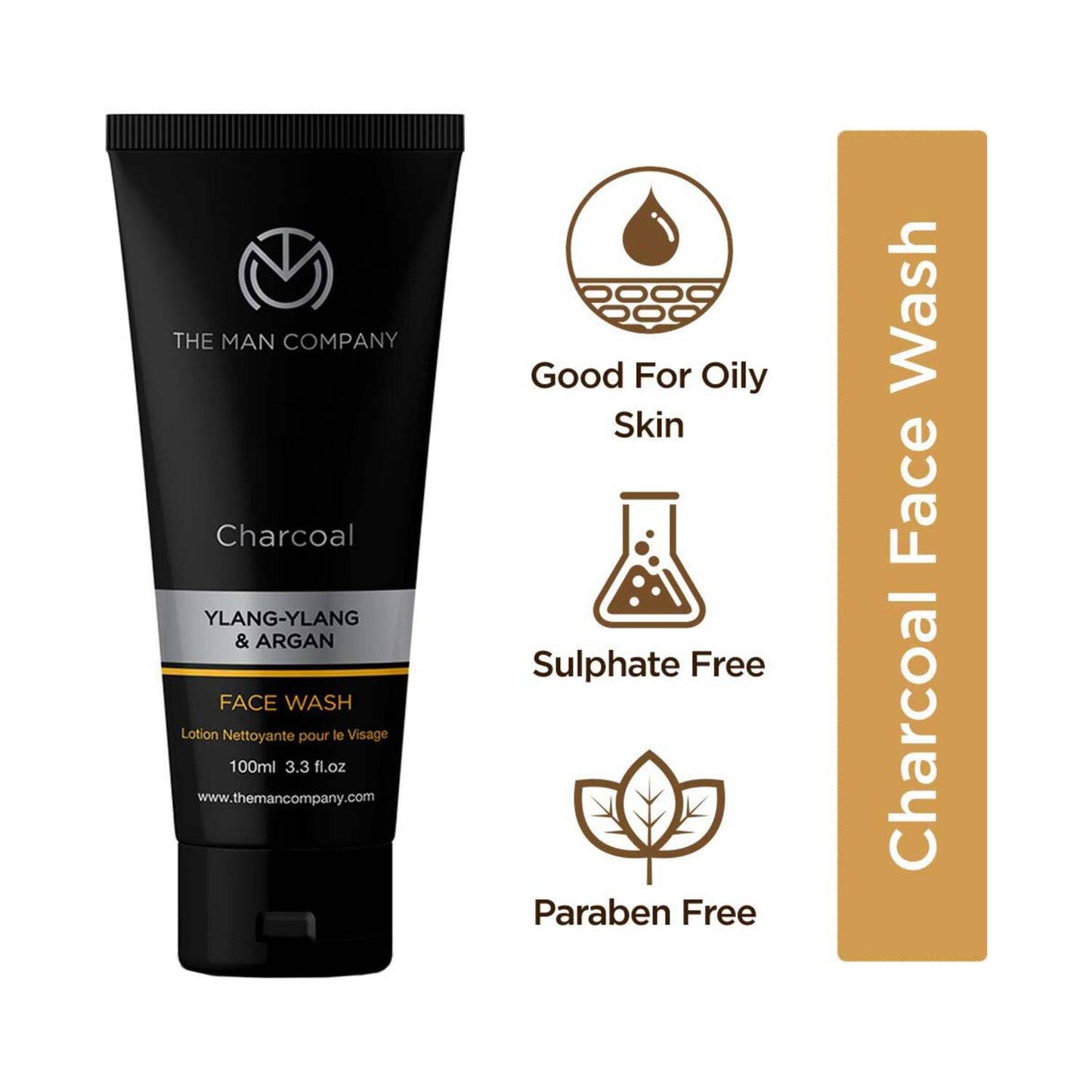 The Man Company De Tan Charcoal Face Scrub & Face Wash Combo (2Pcs)