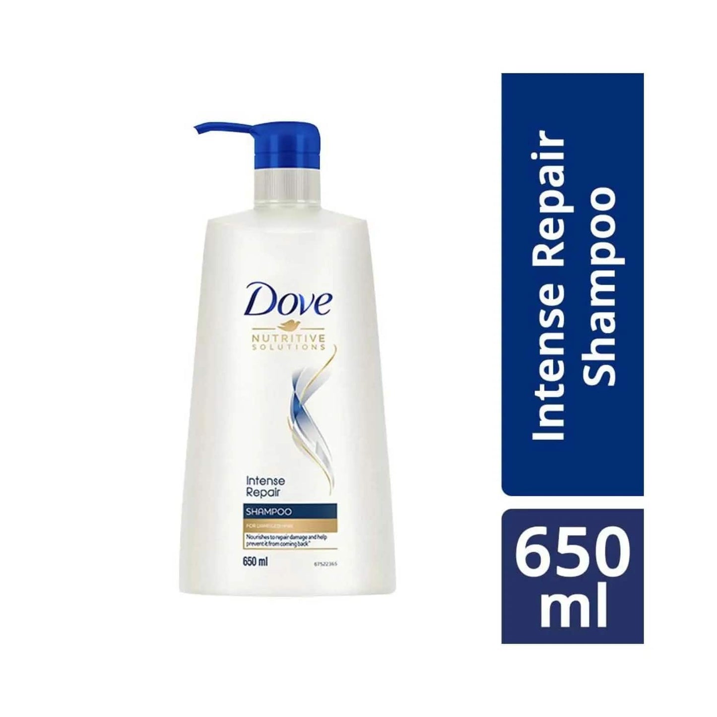 Dove Hair Therapy Intense Repair Shampoo (650 ml) + Dryness Care Conditioner (175 ml) Combo