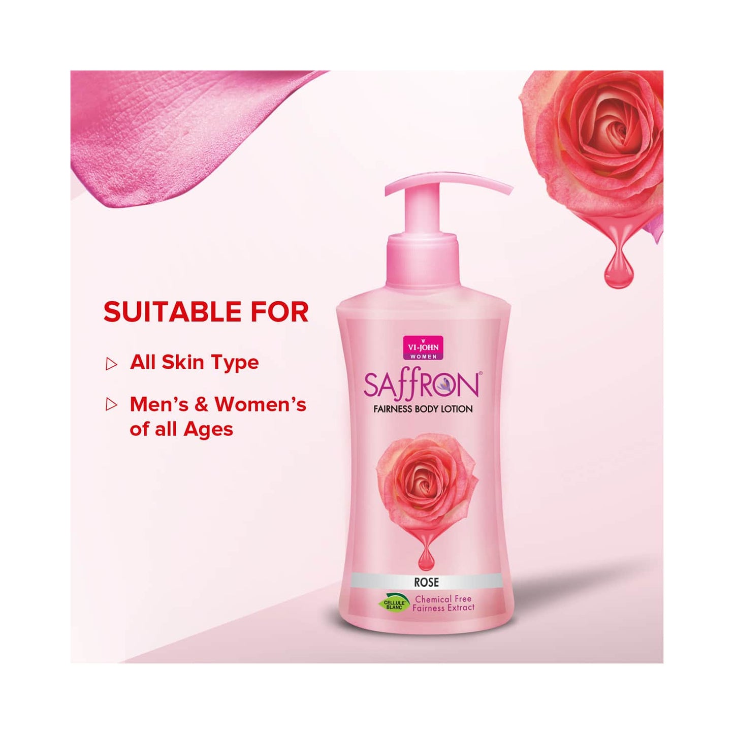 VI-JOHN Saffron Rose Fairness Body Lotion (250ml)