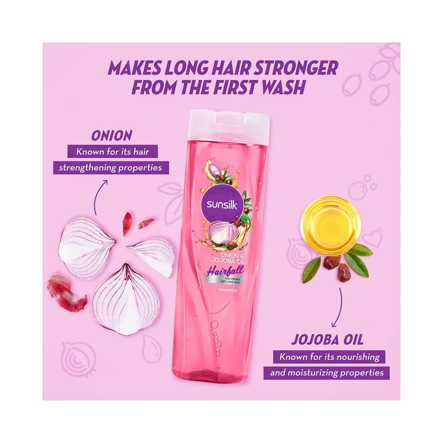 Sunsilk Hairfall Shampoo With Onion & Jojoba Oil (195ml)