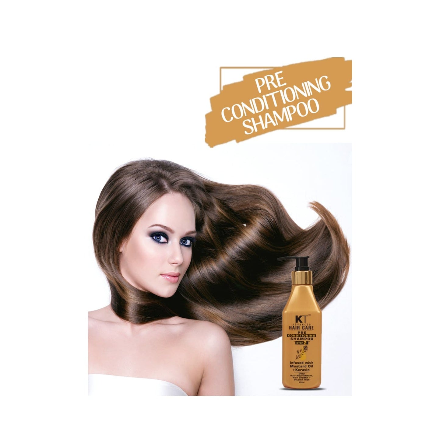 KT Professional Advance Hair Care Pre Conditioning Mustard Infused Keratin Shampoo (250ml)