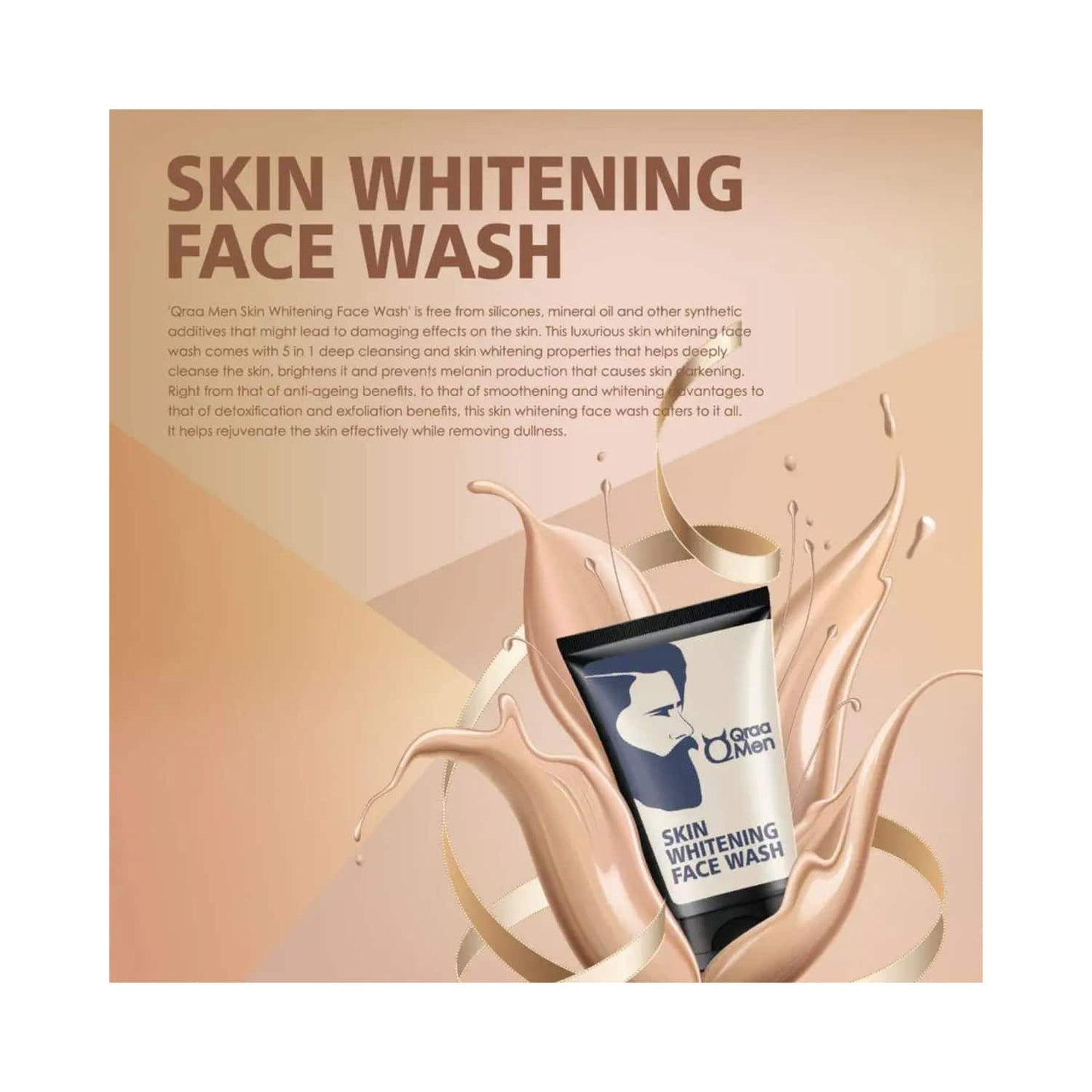 Qraamen Skin Whitening Face Wash for Men with Yogurt and Oatmeal (100 g)