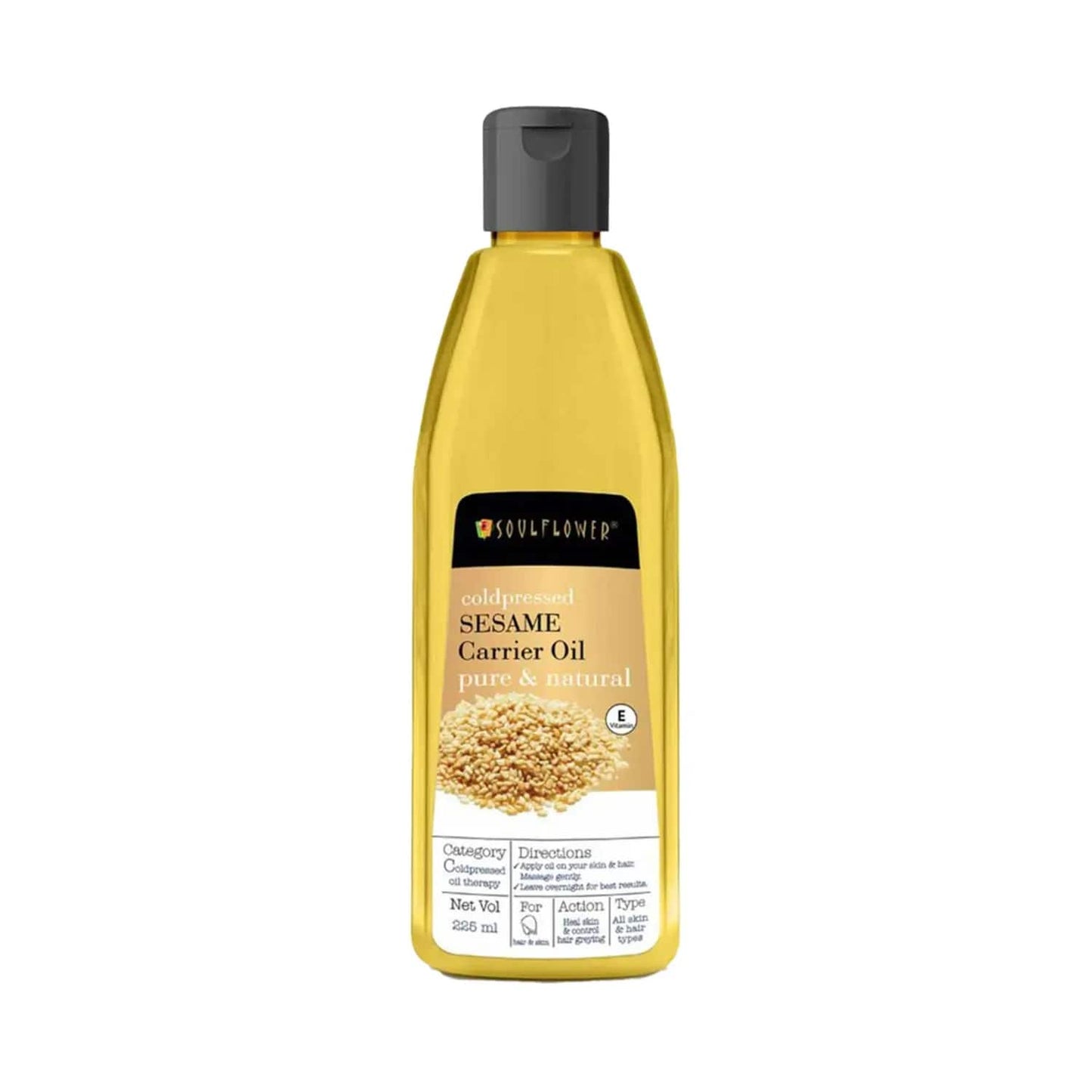 Soulflower Coldpressed Sesame Carrier Oil - (225ml)