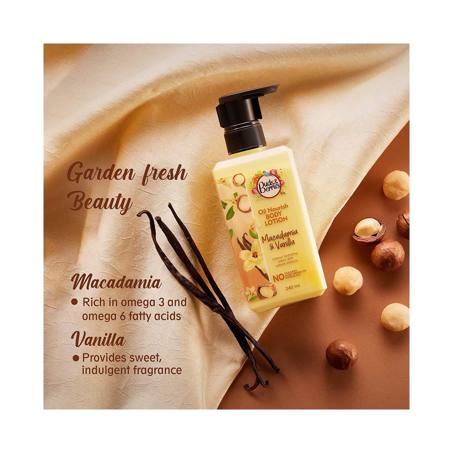 Buds & Berries Macadamia And Vanilla Body Lotion (240ml)