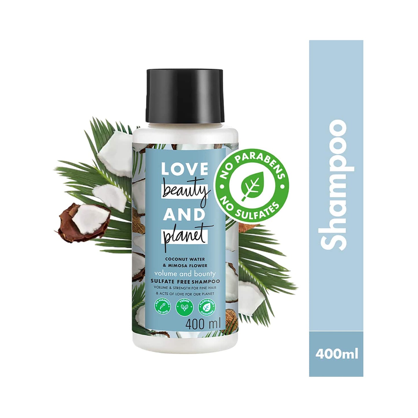 Love Beauty & Planet Coconut Water & Mimosa Flower Shampoo for Volume & Bounce No Sulphates (400 ml)