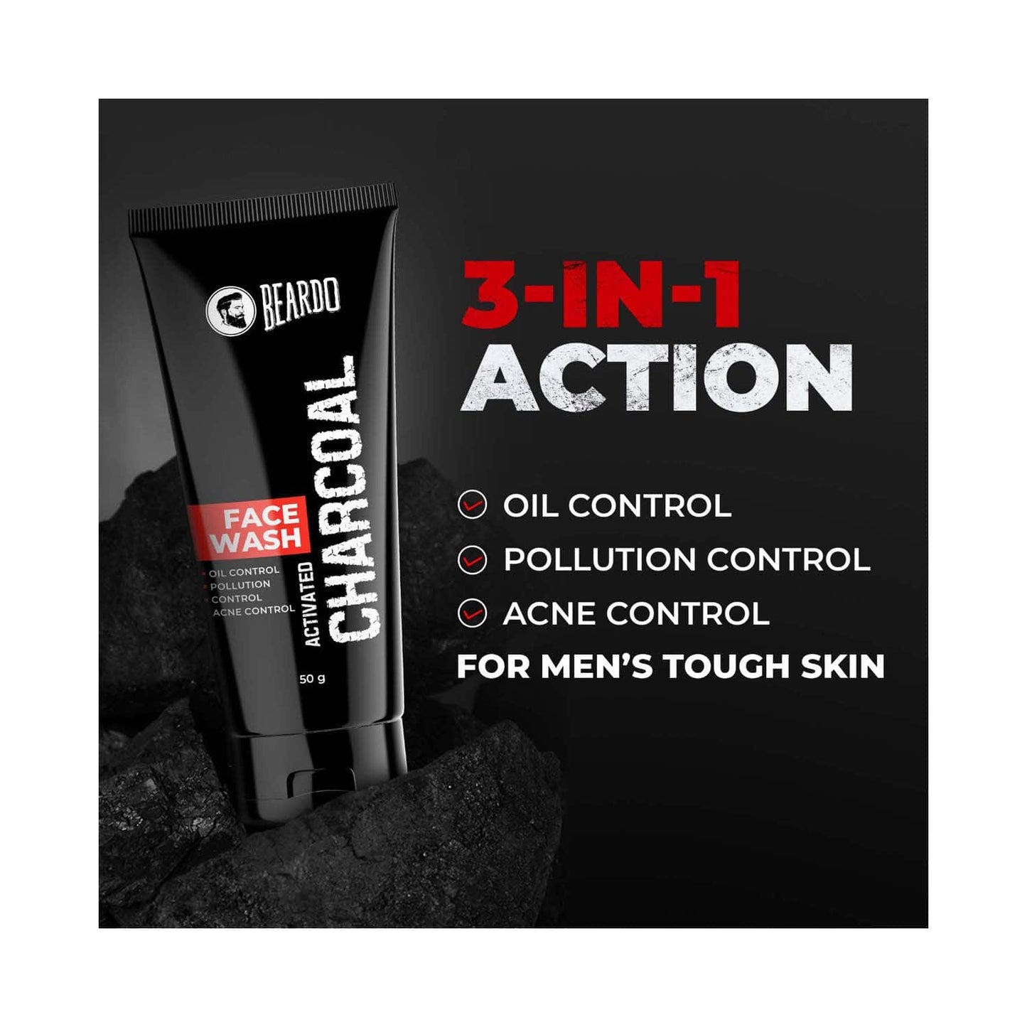 Beardo Activated Charcoal Facewash (50 ml)