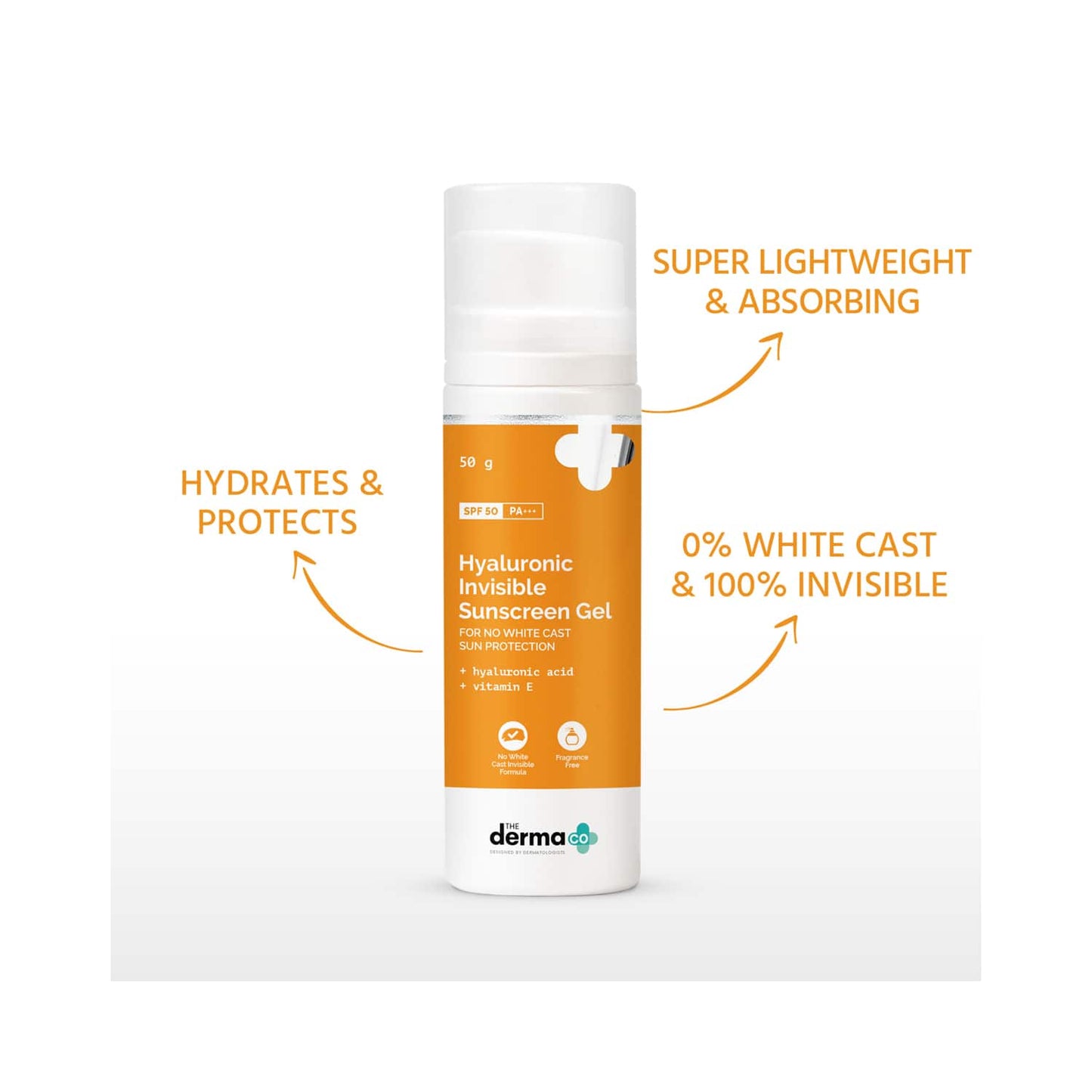 The Derma Co Hyaluronic Invisible Sunscreen Gel With SPF 50 PA++ (50g)