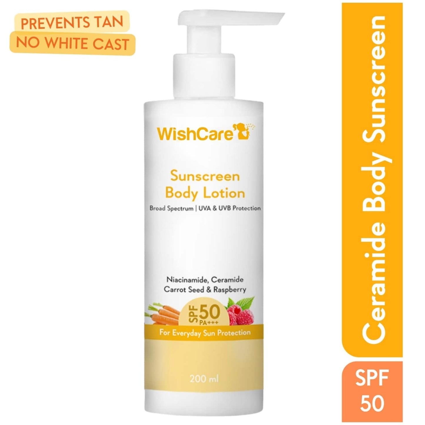 WishCare SPF 50 Sunscreen Body Lotion - Broad Spectrum For Men & Women (200 ml)