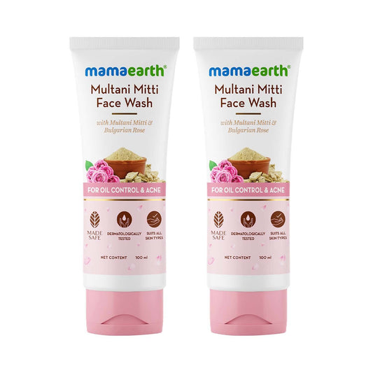 Mamaearth Multani Mitti Face Wash - (100ml) (Pack of 2) Combo