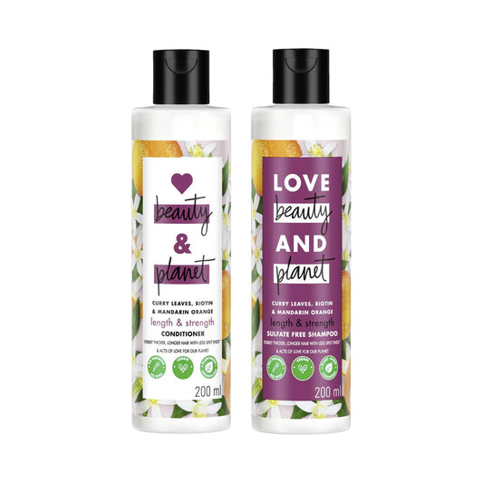 Love Beauty & Planet Curry Leaves, Biotin & Mandarin Hair Care Combo