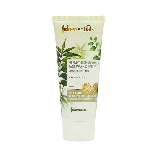 Fabessentials by Fabindia Neem Tulsi And Moringa Facewash & Scrub (100ml)